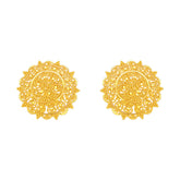 22k Yellow Gold Filigree Medium Earrings with gold weight of 9.48g